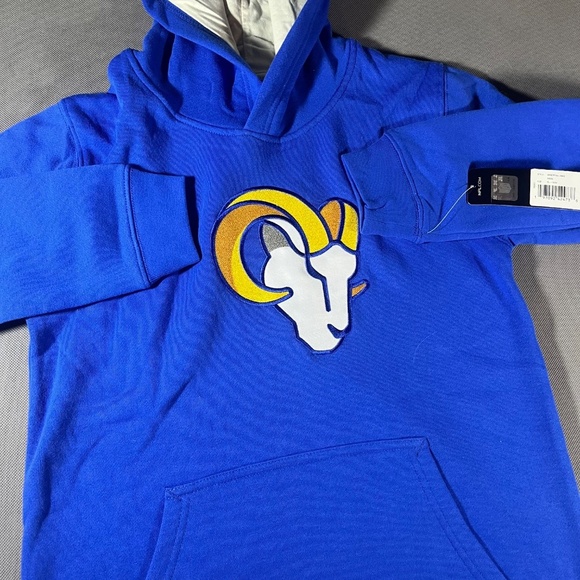 NWT Los Angeles Rams Logo NFL Team Apparel NFL Hooded Sweatshirt, Youth XL - Picture 3 of 7